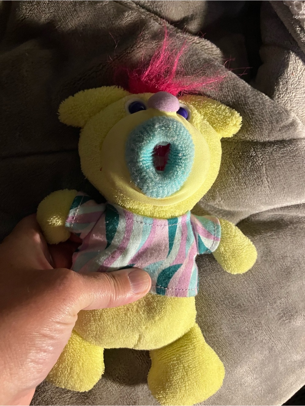 Rare 2010 Mattel Lemon Yellow Sing-A-Ma-Jigs Striped Shirt Singing Plush Toy